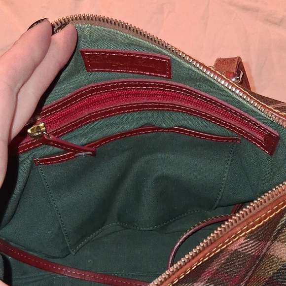 Dooney And Bourke Nwot Plaid Leather Trim Bag - Picture 5 of 13